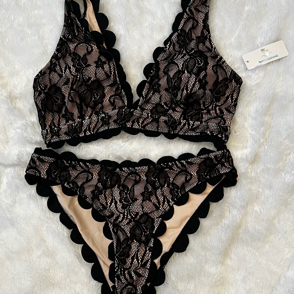 Elegant Black Lace Bikini Set